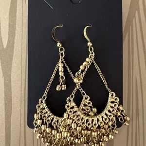 Gold tone chandelier earrings